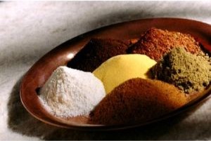 Ayurvedic or Ayurveda Herbs Salts Foods